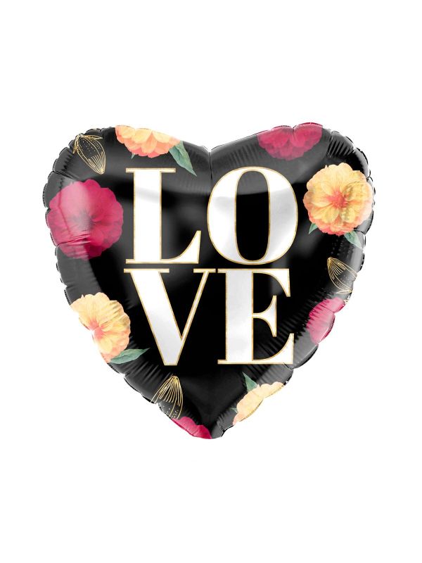 Love Bloemen Hartvormig Folieballon