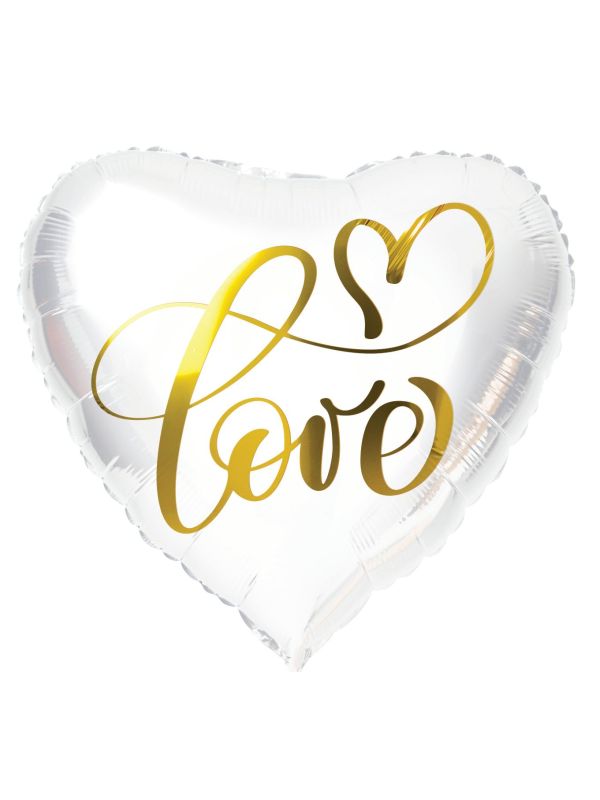 Love Hartvormig Folieballon Wit