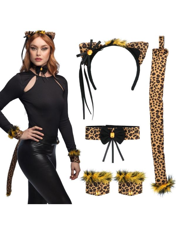 Luipaard Accessoireset Dames 5-Delig