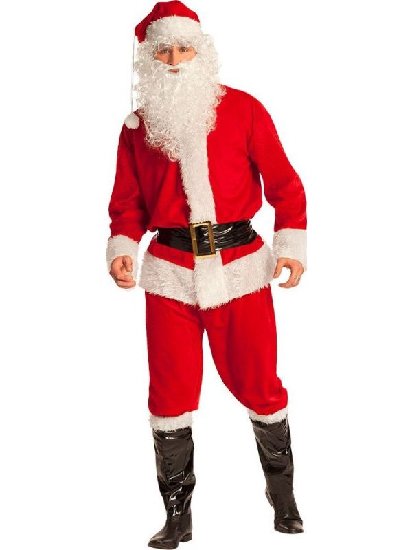 Luxe Complete Kerstman Kostuum met Baard