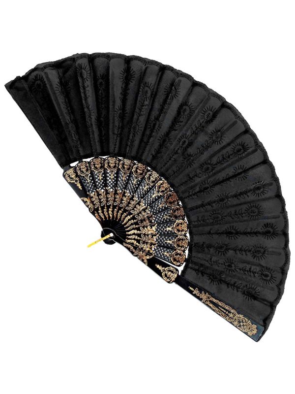 Luxe Zwarte Waaier met Kant