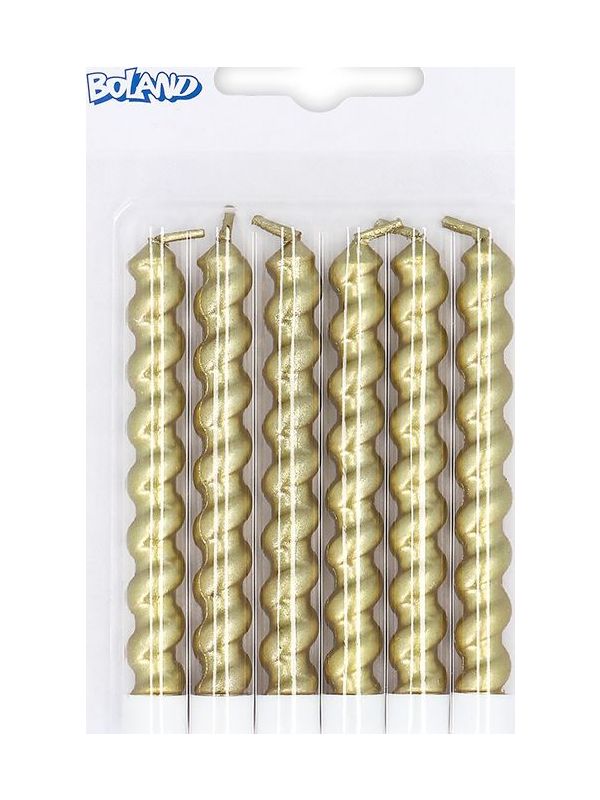 Luxueuze Gouden Swirl Kaarsjes 6 Stuks