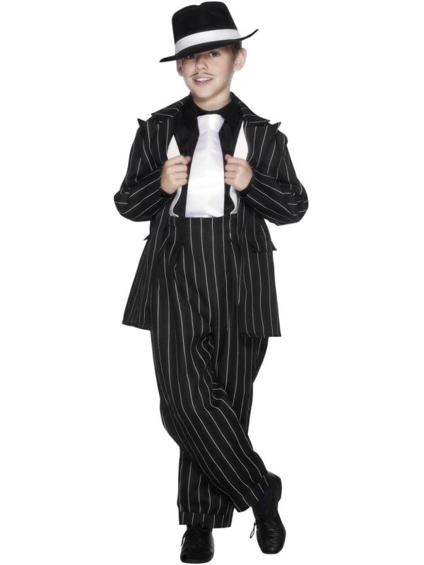 Maffia Gangster Zwart Jongens Kostuum