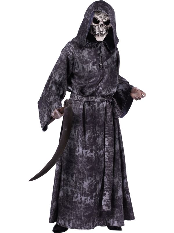 Magere Hein Kostuum Heren Grijs Halloween