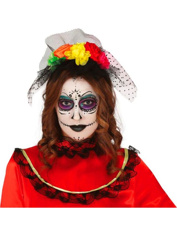 Meerkleurige Dia De Los Muertos Haarband