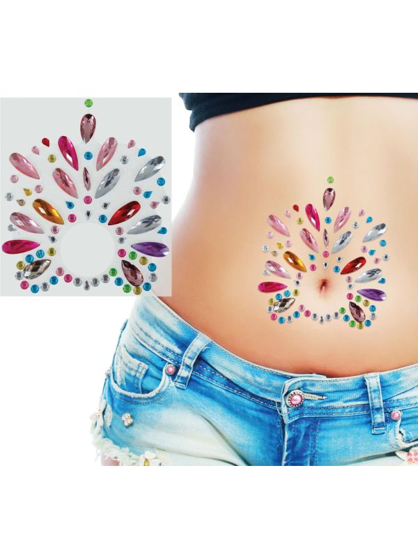 Meerkleurige Diamanten Plakjuwelen Buik