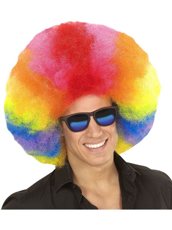 Meerkleurige Maxi Afro Pruik
