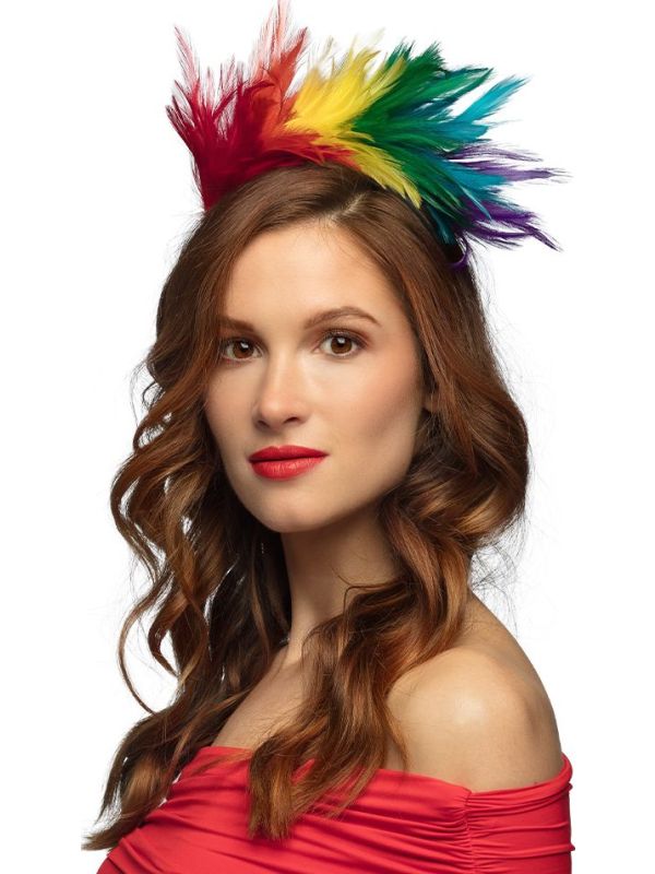 Meerkleurige Veren Tiara Diadeem