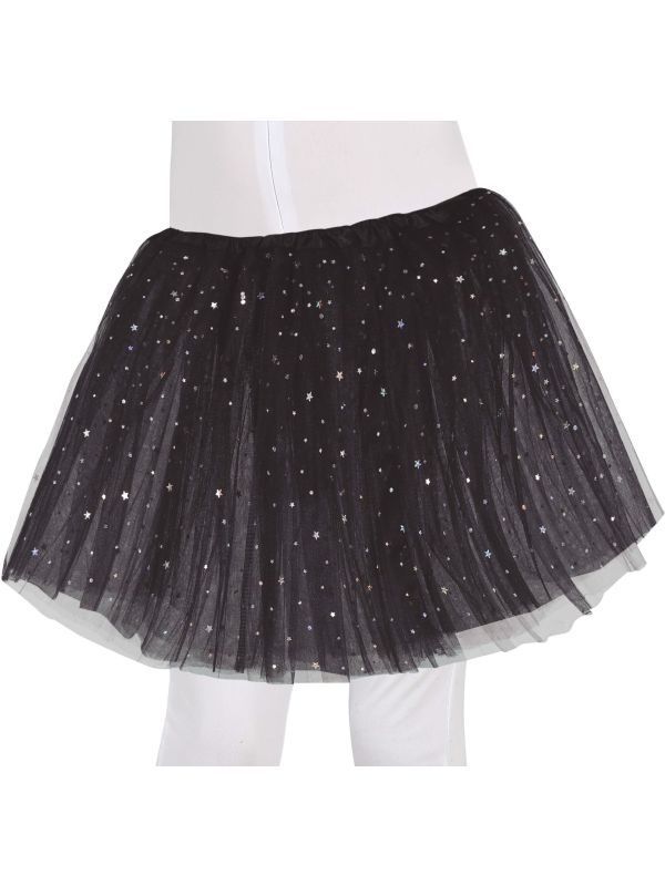 Meisjes Tutu Sterren Zwart 30cm