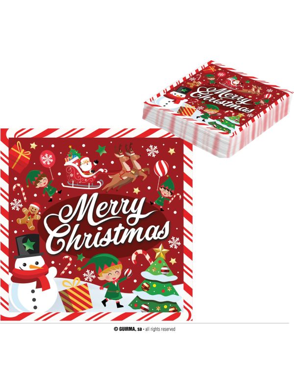 Merry Christmas Kerst Servetten 20 Stuks