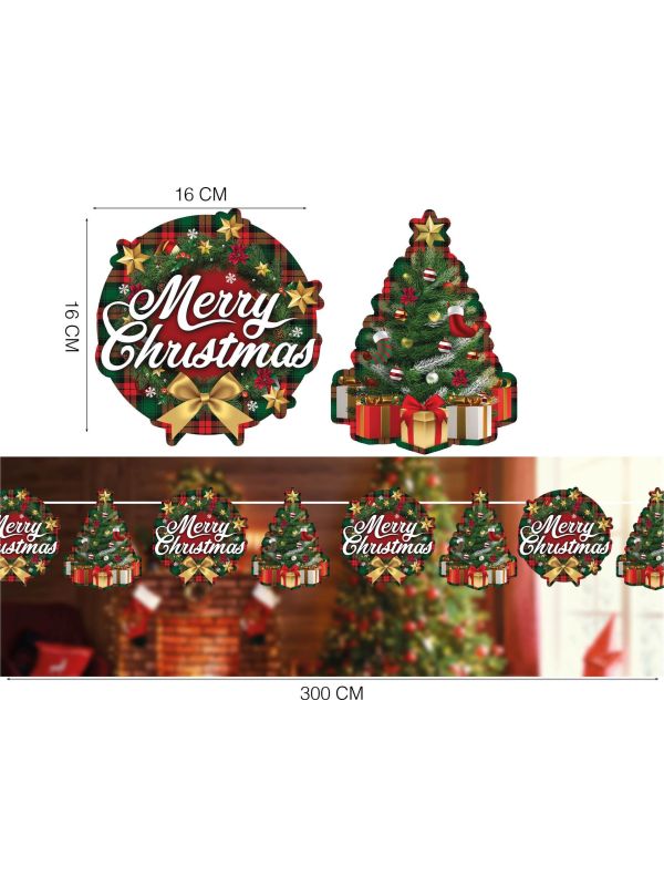 Merry Christmas Schotse Ruit Figuurslinger 3M