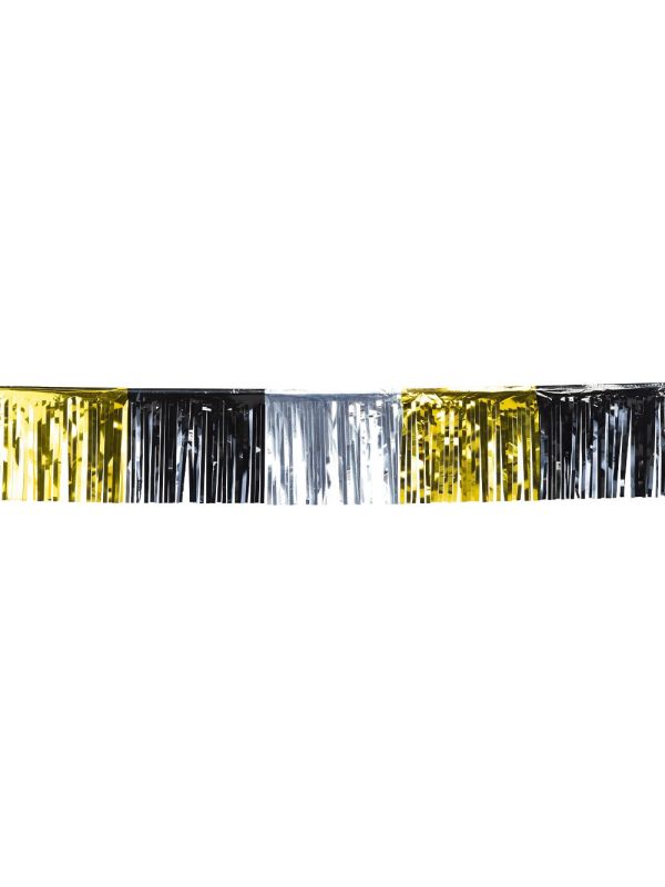 Metallic Franjeslinger Zwart Goud Zilver
