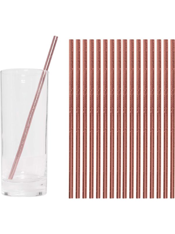 Metallic Rosegold Thema Rietjes