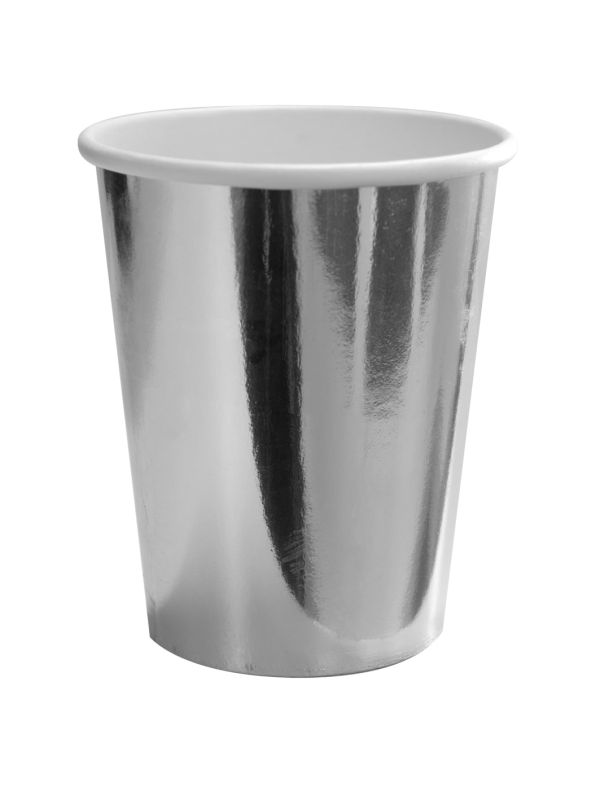 Metallic Wegwerp Bekers Zilver