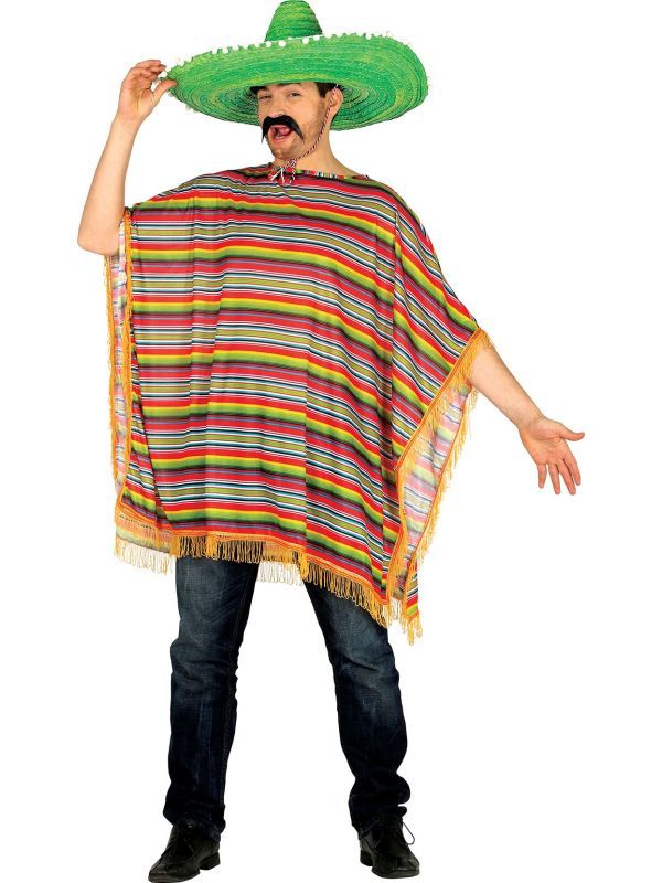 Mexicaanse Poncho Gestreept