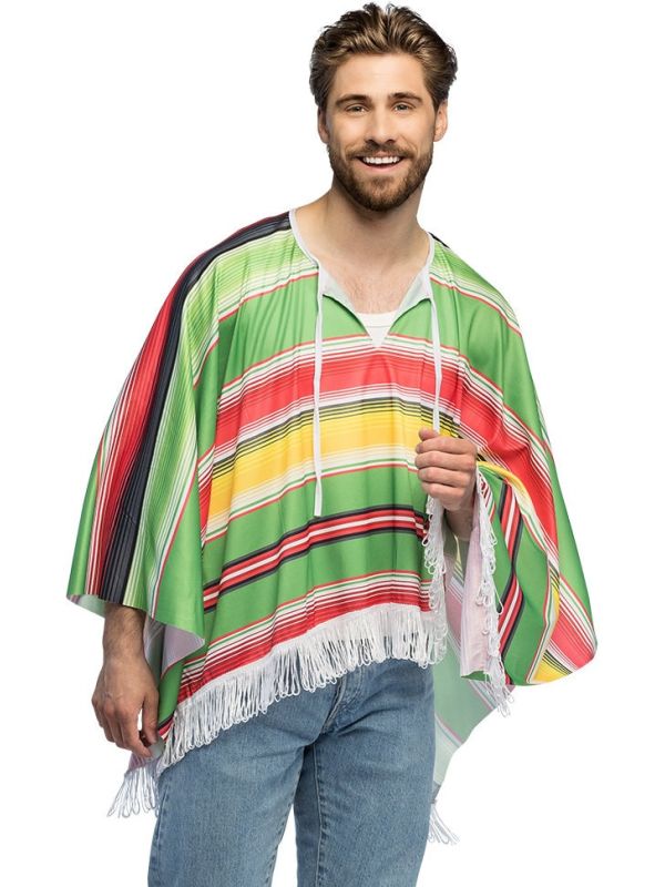 Mexicaanse Poncho Heren Multikleur Gestreept