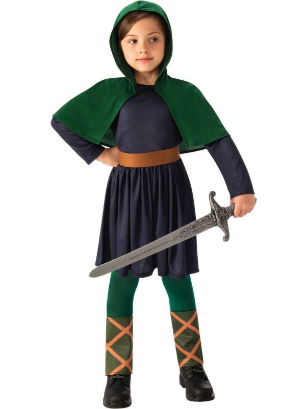 Middeleeuws Bos Meisje Groen Kostuum