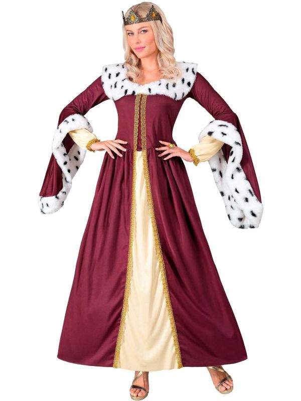 Middeleeuws Koningin Kostuum Dames Rood