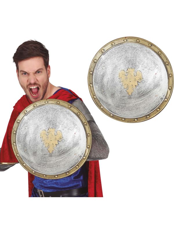 Middeleeuws Leger Schild Wit 37cm