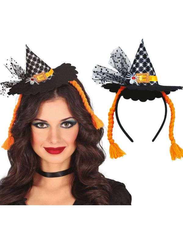 Mini Heksenhoed Haarband met Vlechten
