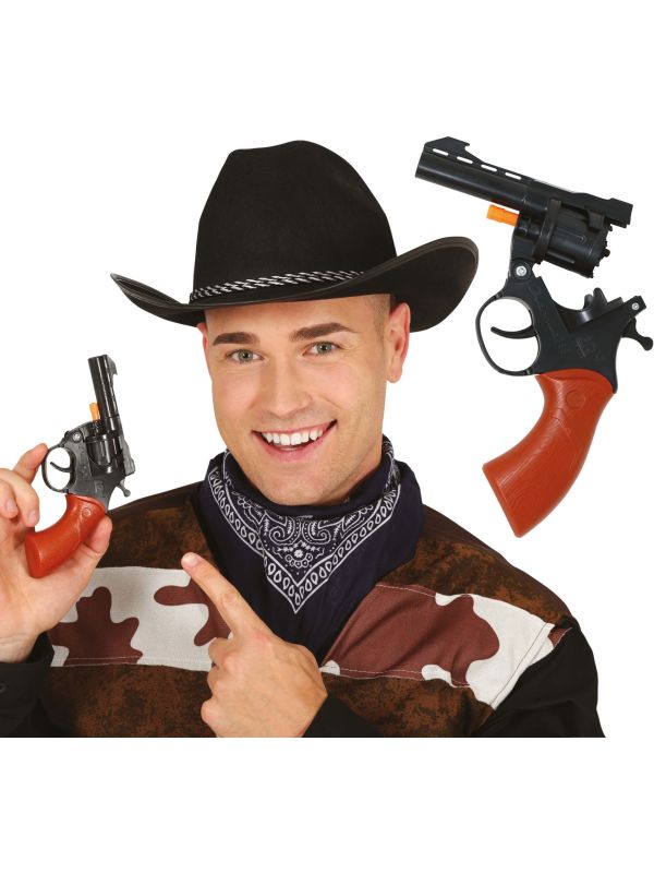 Mini Revolver Zwart 18cm