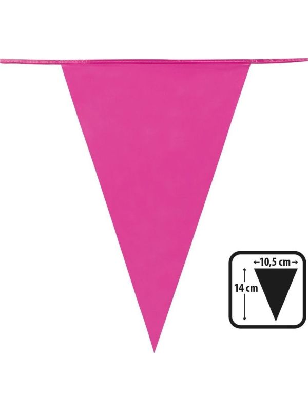 Mini Vlaggenlijn Plastic Knalroze