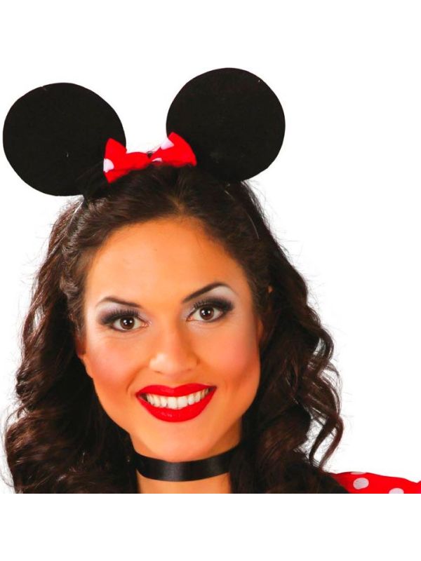 Minnie Mouse oren met rode strik
