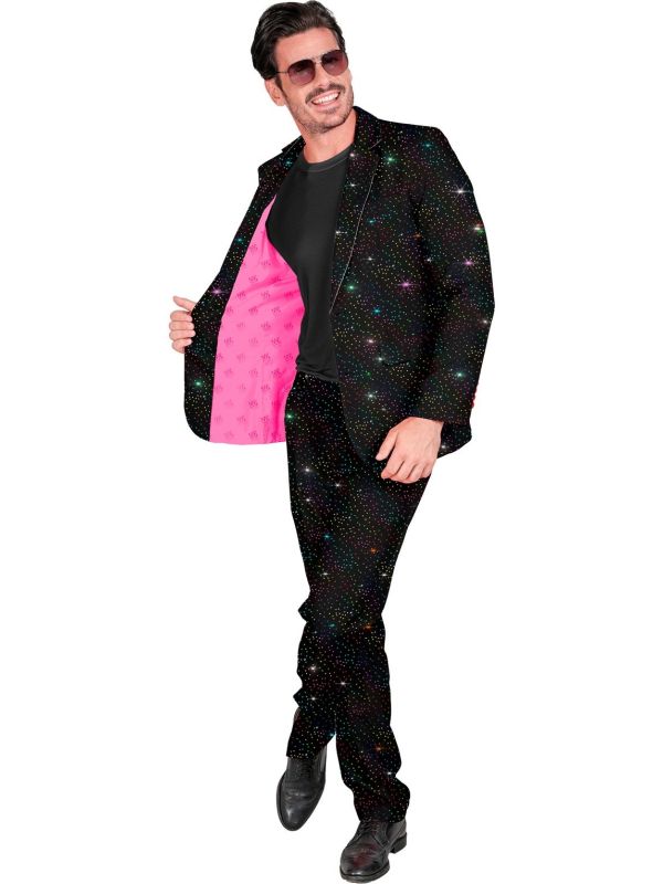 Mister Sparkling Zwarte Kostuum Heren