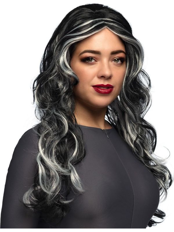 Moeras Heks Pruik Grijs Zwart