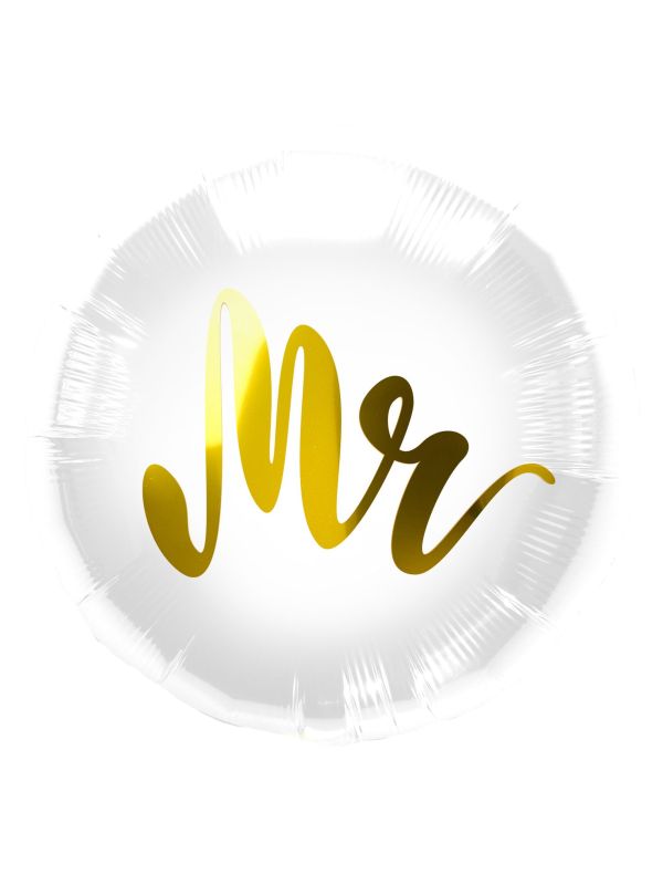 Mr Bruiloft Folieballon Wit