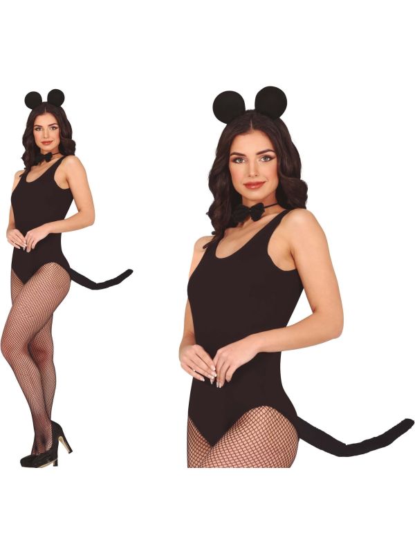 Muizen set Staart Hoofdband Vlinderdas Vrouwen