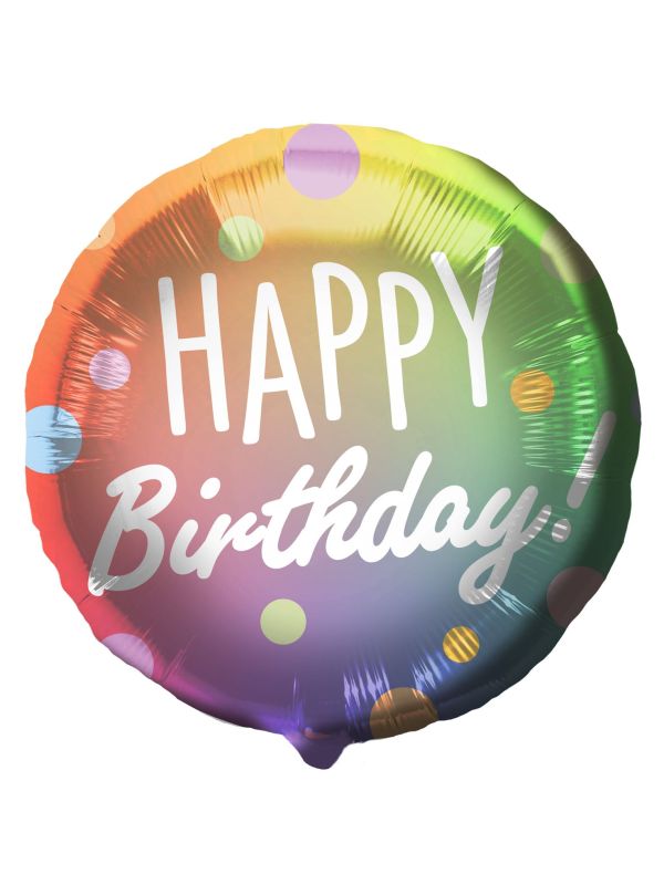 Multi Stippen Happy Birthday Folieballon