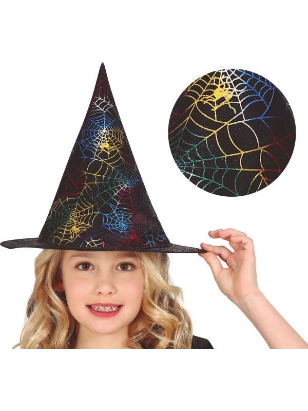 Multikleur Spinnenweb Heksenhoed Kinderen