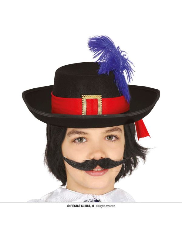 Musketier Hoed met Veer Kind
