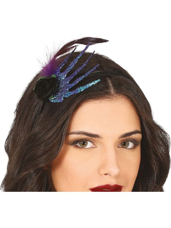 Mysterieuze Tiara met Skelet Hand en Roos