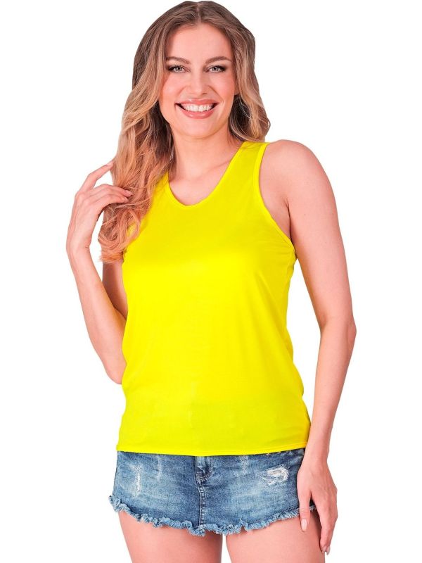 Neon Gele 80s Carnaval Tanktop Dames