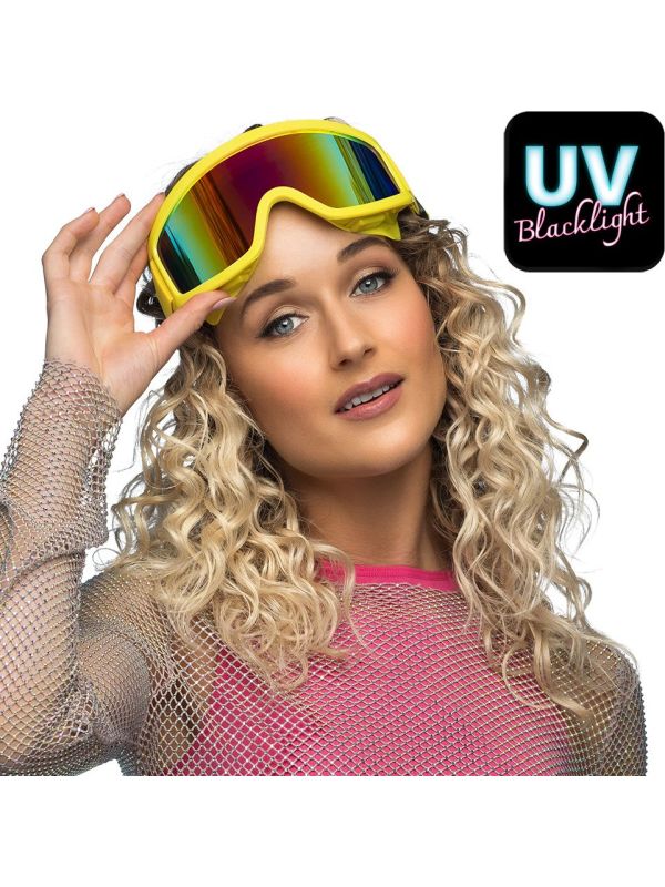 Neon Gele Feest Skibril UV