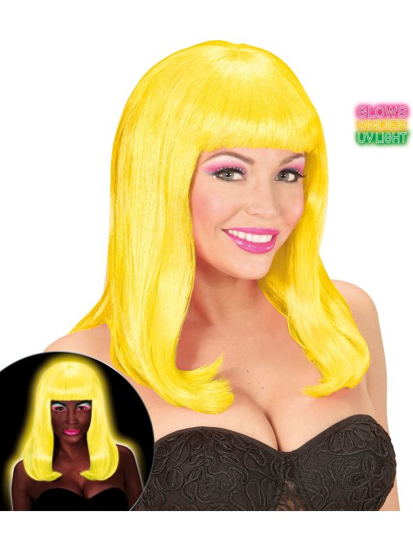 Neon Gele Lange Pruik