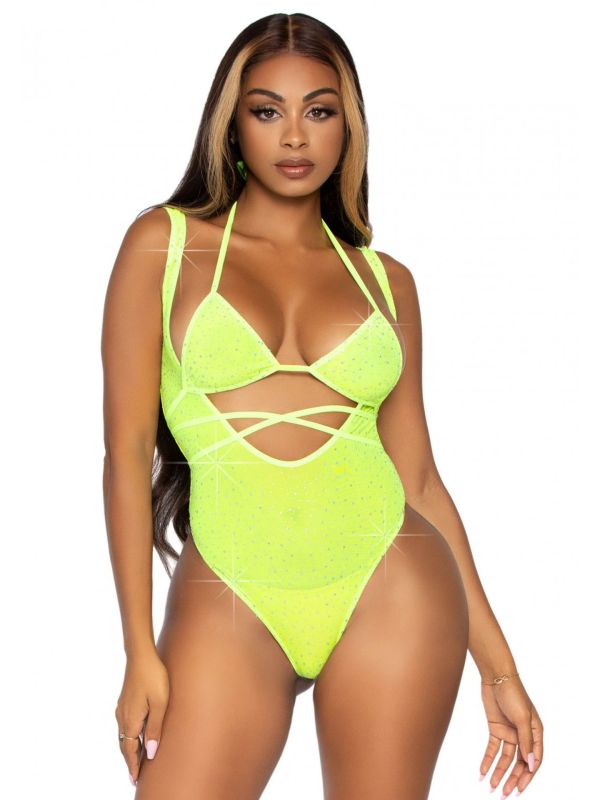 Neon Gele Sexy Festival Bikini Bodysuit