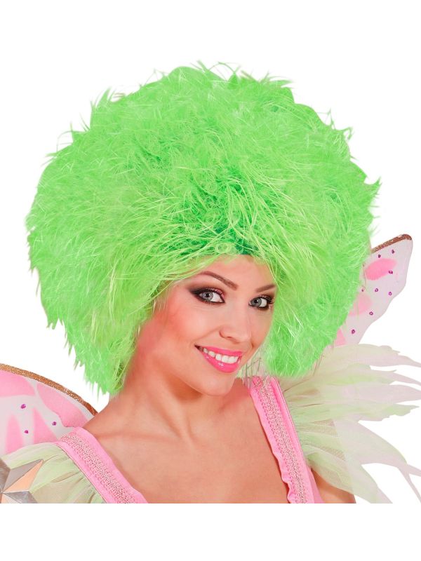 Neon Groene Fee Pruik