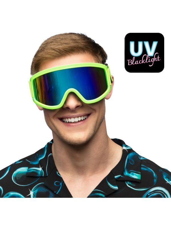 Neon Groene Feest Skibril UV