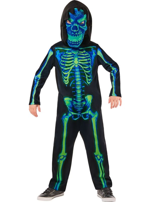 Neon Groene Skelet Kostuum Jongens