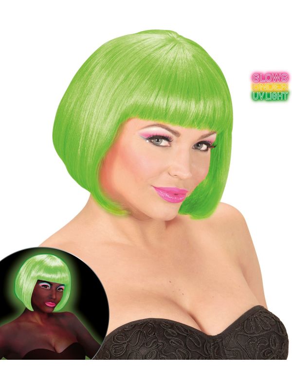 Neon Groene Valentijn Pruik