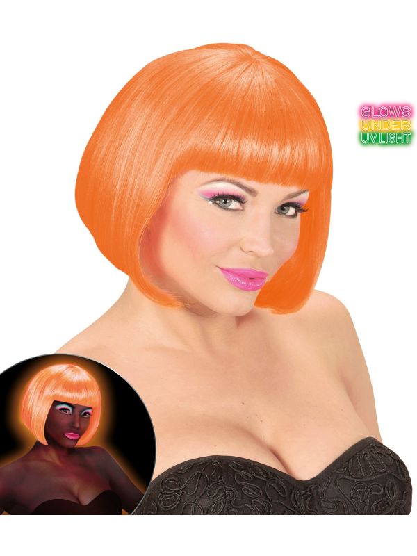 Neon Oranje Valentijn Pruik