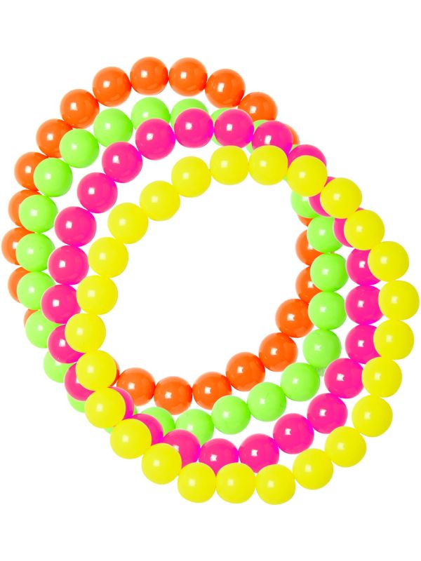 Neon Parel Armbanden 4 Stuks