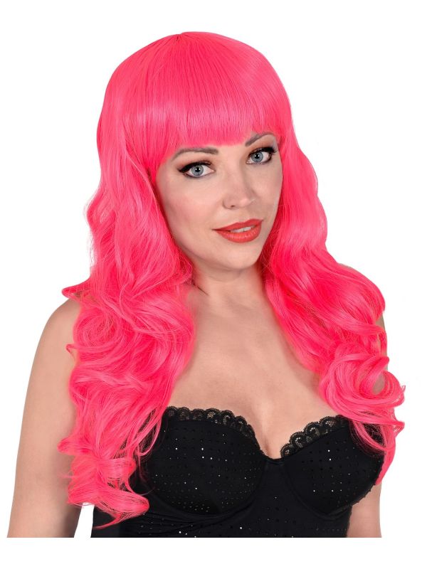Neon Roze Bella Pruik Dames