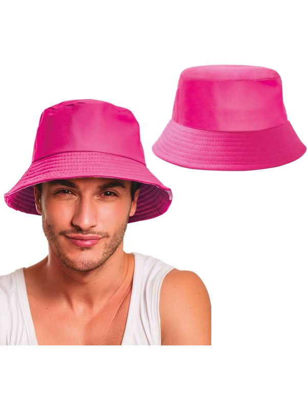 Neon Roze Bucket Hat Retro 90's Volwassenen