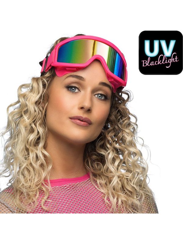 Neon Roze Feest Skibril UV