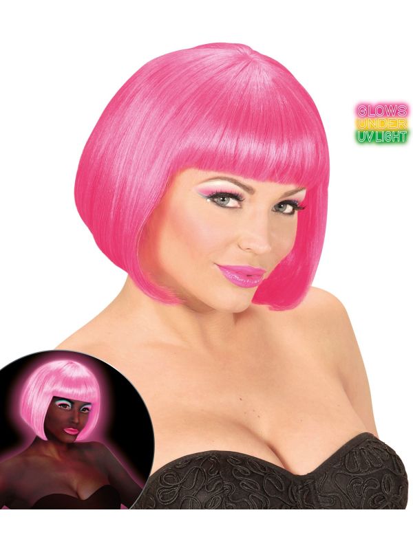 Neon Roze Valentijn Pruik