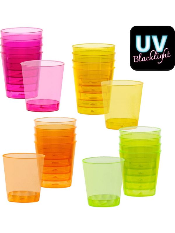 Neon Shotglaasjes Set 20 Stuks